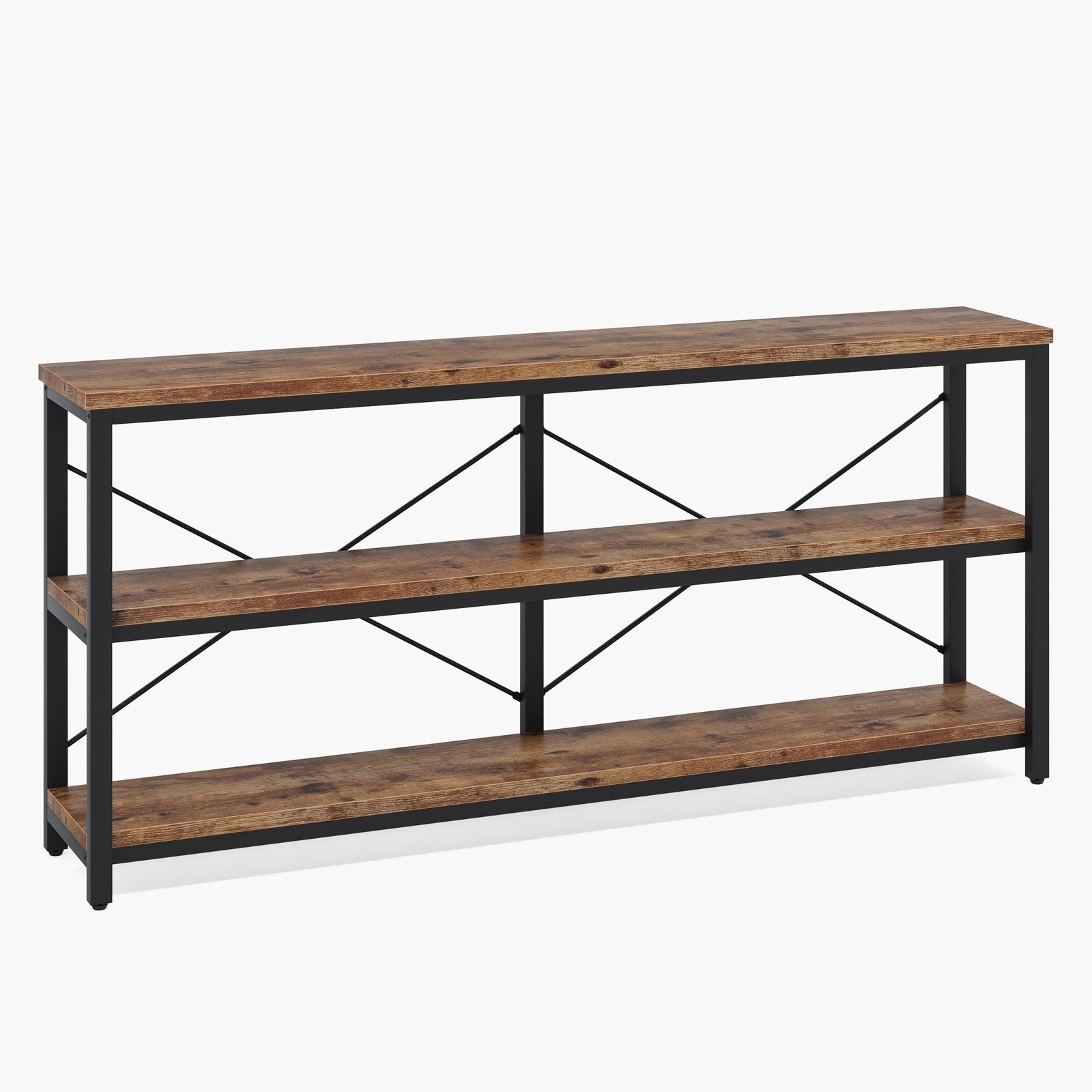 70.9" Console Table, 3-Tier Sofa Table with Metal Frame Tribesigns